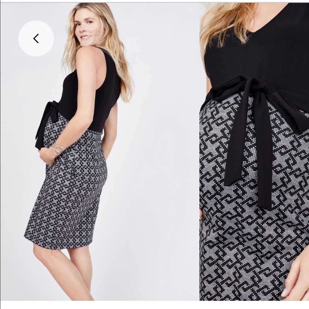 Noir Maternity Belted Dress